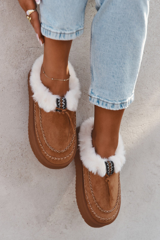 Damen Schneestiefel mit Plattform, Fell und Nähten in Braun "Kellina" Damen Schneestiefel mit Plattform, Fell und Nähten in Braun "Kellina"