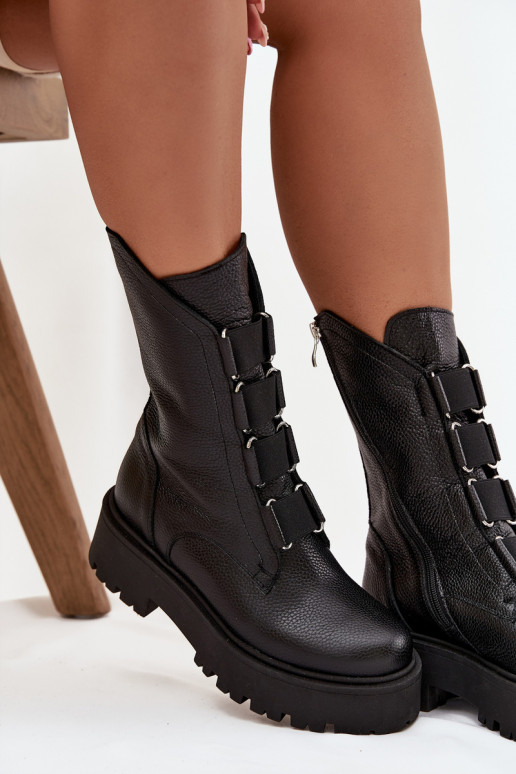 DamenstiefelErmöglichtturalnej Skóry mit einer Plattform Zazoo 3795 schZuarze Farbe DamenstiefelErmöglichtturalnej Skóry mit einer Plattform Zazoo 3795 schZuarze Farbe