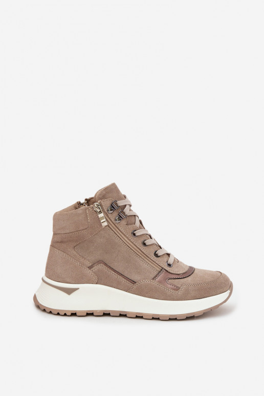Stiefel Sportlicher Stil Feminin mit einer PlattformErmöglichtturalnego aus INildlederu Zazoo Z1239 Beige