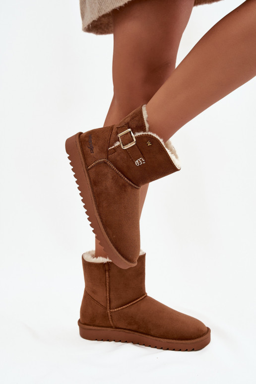 Schneestiefel Feminin mit Schnallen INrangler 20253091.37B braune Farbe