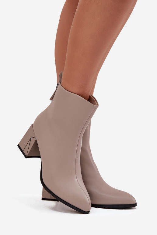 sich Zuarm laufen Stiefel mit AbsätzenErmöglichtturalnej Skóry Vinceza 66812 graue Farbe