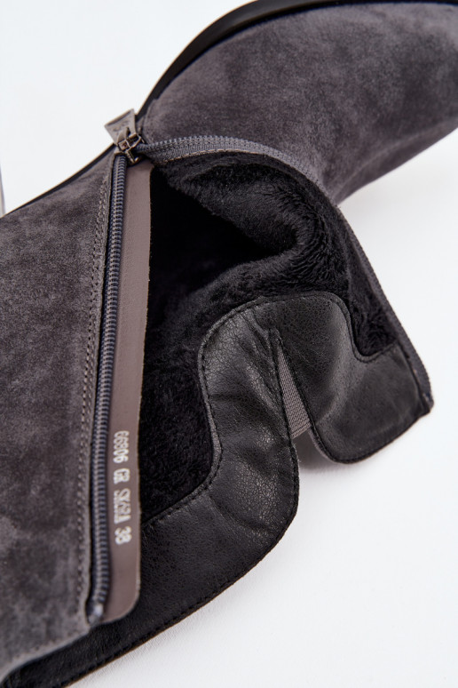 DamenstiefelErmöglichtturalnego aus INildlederu mit Absätzen sich Zuarm laufen Vinceza 66806 graue Farbe