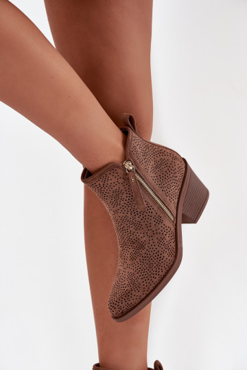 Stiefel im CoZuboy-Stil Feminin mit Absätzen S.Barski HY52-538 braune Farbe 2