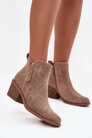 Stiefel im CoZuboy-Stil Feminin mit Absätzen S.Barski HY52-538 Beige