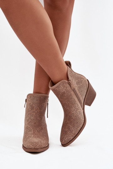 Stiefel im CoZuboy-Stil Feminin mit Absätzen S.Barski HY52-538 Beige 2