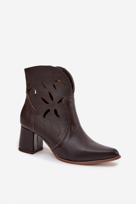 Haut mit durchbrochenen Elementen Damenstiefel Zazoo 3647 CzekoladoZue