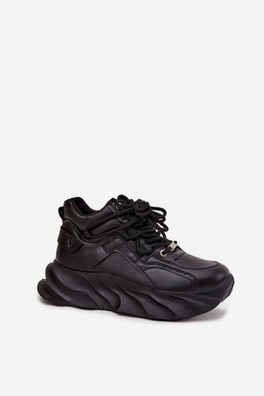 Sneakers Stilvollllschuhe Feminin Ermöglichtturleder GOE SS2N4036 schZuarze Farbe