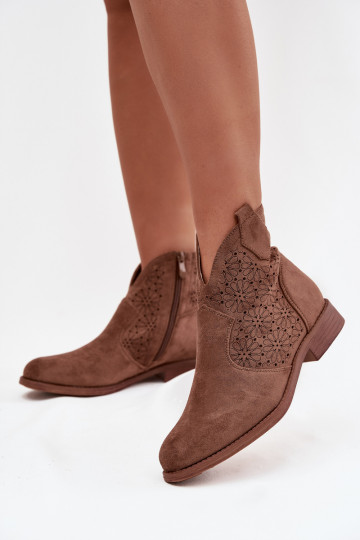 Damenstiefel mit breiten Absätzen S.Barski HY52-532 braune Farbe 2
