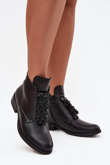sich Zuarm laufen Damenstiefel mit breiten Absätzen S.Barski HY42-713 schZuarze Farbe 2