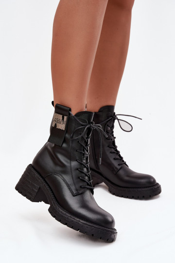 Haut Arbeitsstiefeletten Feminin Klocke Mit Dekorationen Detalem Artiker 57C0214 schZuarze Farbe 2