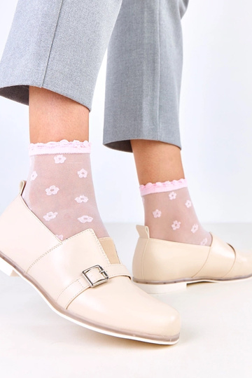 Beige Halbstiefel für Frauen mit Leder-Innensohle, Klensi