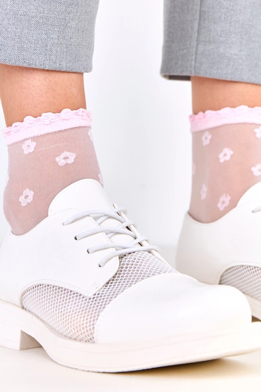 Weiße Halbstiefel für Frauen mit...