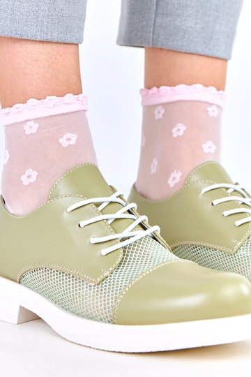 Grüne Halbstiefel für Frauen mit Netzoberteil, Moris 2