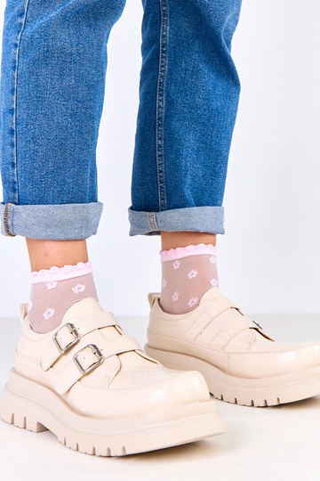 Beige Halbstiefel auf...