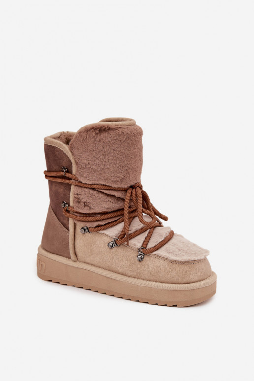 Schneestiefel Feminin mit Pelzmantel D.Franklin DFSH370012 Beige