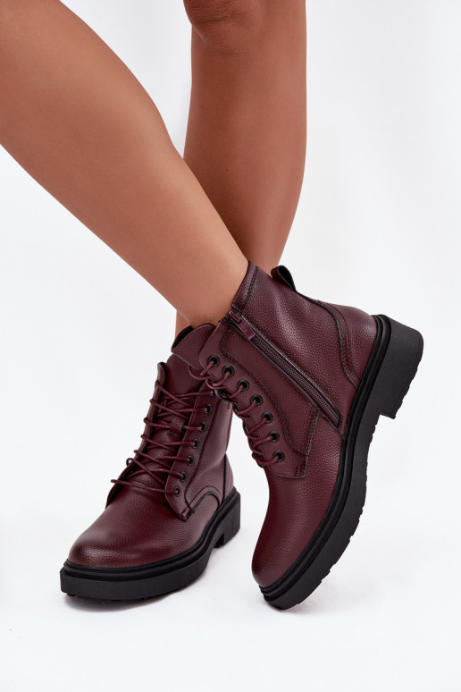 sich Zuarm laufen DamenstiefelErmöglichtturalnej Skóry Sergio Leone BT25248-S Burgund