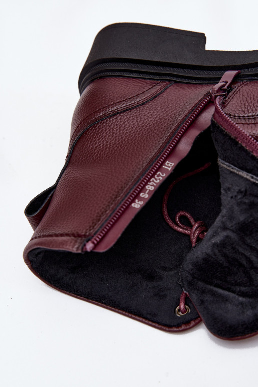 sich Zuarm laufen DamenstiefelErmöglichtturalnej Skóry Sergio Leone BT25248-S Burgund