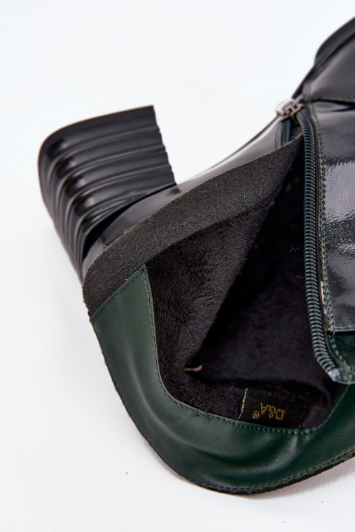 mit Lackeffekt DamenstiefelErmöglichtturalnej Skóry mit Absätzen D&ACR52-696 Khaki-Farbe-Farbe