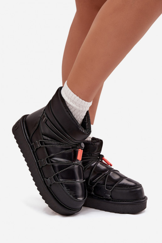 Schneestiefel Feminin mit einer Plattform D.Franklin DFSH370020 schZuarze Farbe