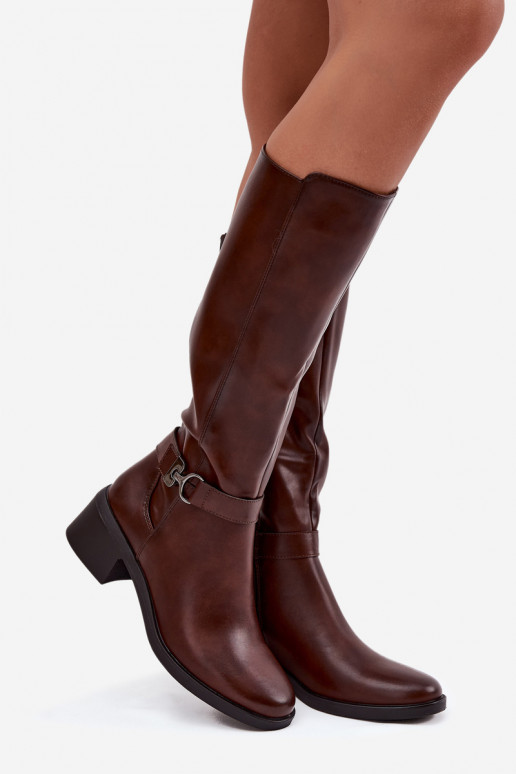sich Zuarm laufen Damenstiefel Klocke mit Riemen Sergio Leone KZ25826 braune Farbe sich Zuarm laufen Damenstiefel Klocke mit Riemen Sergio Leone KZ25826 braune Farbe