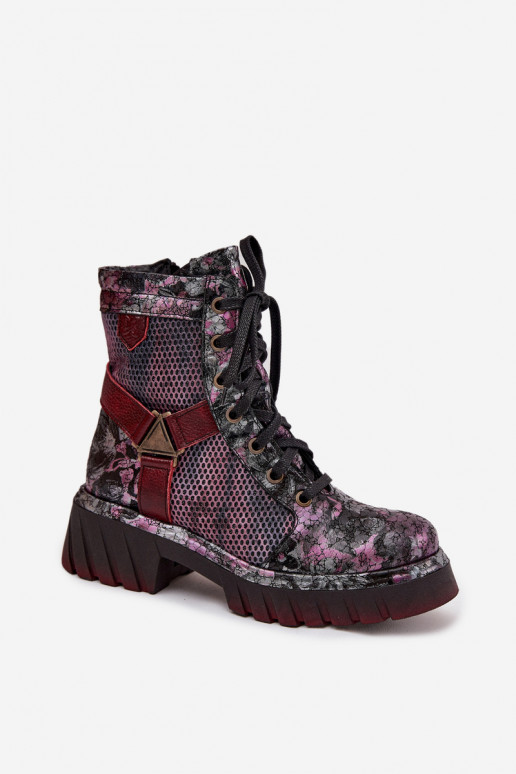 Haut Arbeitsstiefeletten Feminin Es mussciejka 07072-23 Burgund