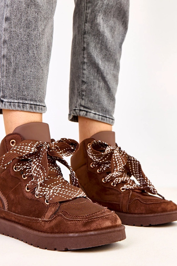 Braune hohe Sneakers mit...