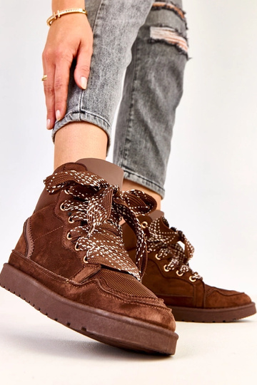 Braune hohe Sneakers mit... 2