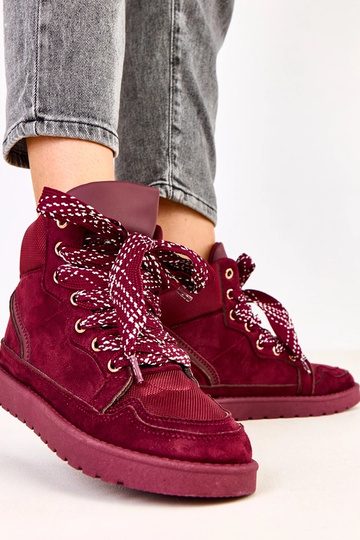 Kirschfarbene hohe Sneakers... 2
