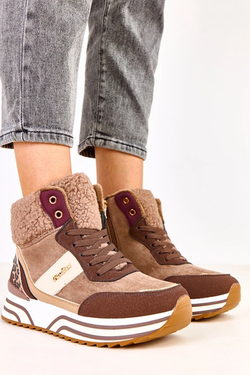 Braune hohe warme Sneakers... 2