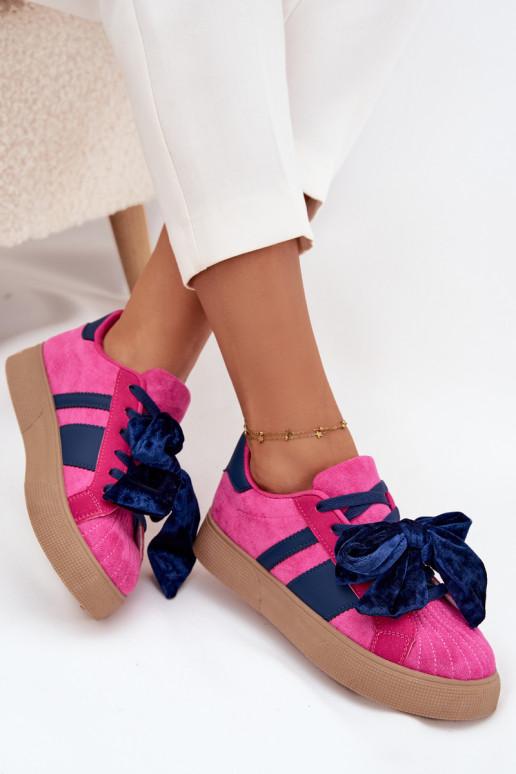 Damen Sportliche Schuhe mit Samt-Schleife, rosa, Ashlyn Damen Sportliche Schuhe mit Samt-Schleife, rosa, Ashlyn