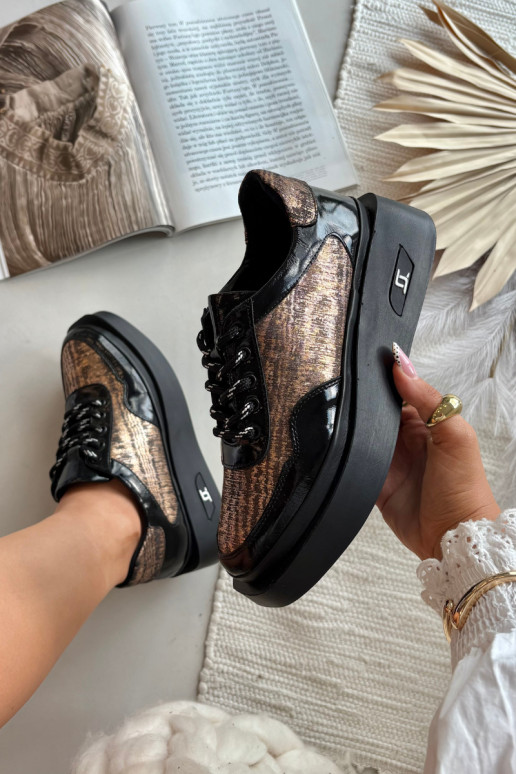 Haut Schnürschuhe Feminin mit einer Plattform Artiker 57C2044 schZuarze Farbe