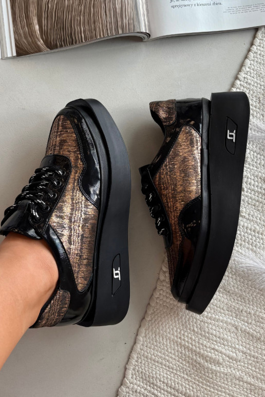 Haut Schnürschuhe Feminin mit einer Plattform Artiker 57C2044 schZuarze Farbe