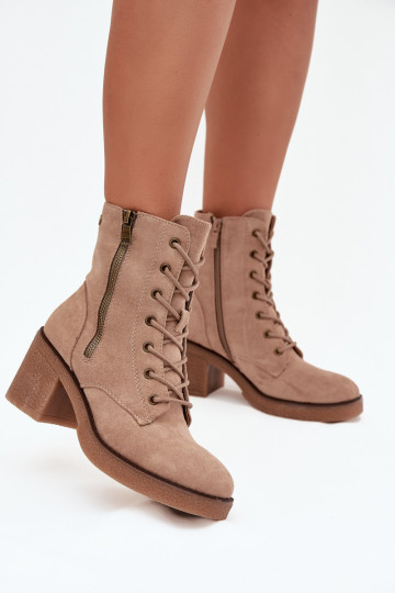 sich Zuarm laufen Damenstiefel Mit einer Spitze und Reißverschlüsseami Beige Paressa 2