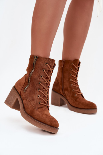 sich Zuarm laufen Damenstiefel Mit einer Spitze und Reißverschlüsseami braune Farbe Paressa