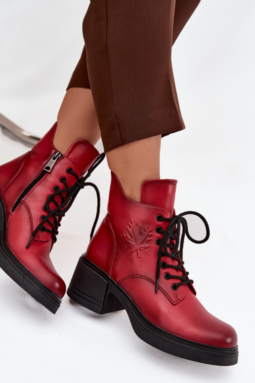 Damenstiefel aus Ermöglichtturleder Klocke sich Zuarm laufen Vinceza 39950 rote Farbe