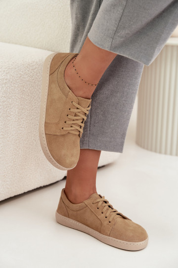 lässige Schuhe Typu BarefootErmöglichtturalnego aus INildlederu Zazoo 314 Beige