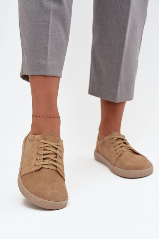 lässige Schuhe Typu BarefootErmöglichtturalnego aus INildlederu Zazoo 314 Beige