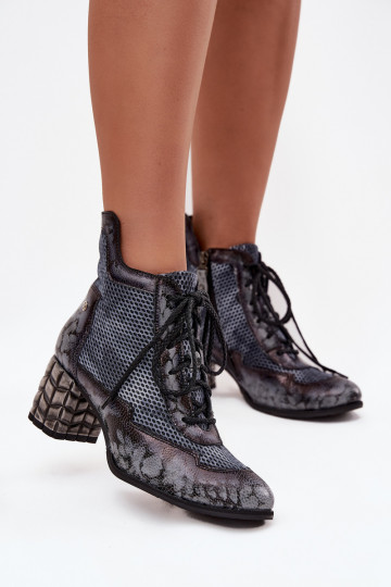 Lederne Damenstiefeletten Tai turiciejka 06989-03 in Grau 2