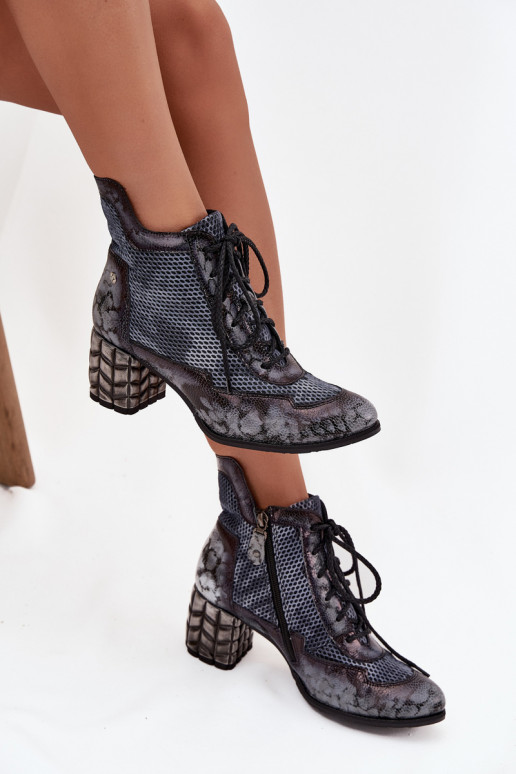 Haut Damenstiefel Es mussciejka 06989-03 graue Farbe