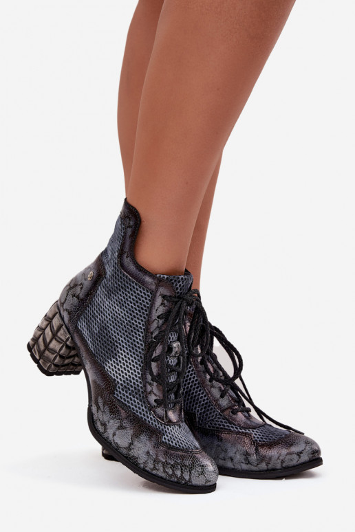 Haut Damenstiefel Es mussciejka 06989-03 graue Farbe