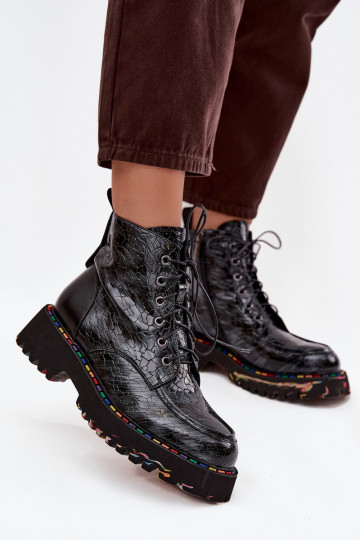 Haut mit Lackeffekt Damenstiefel Artiker 57C0065 graue Farbe 2
