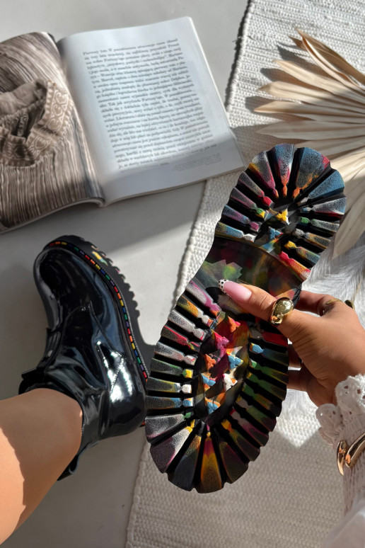 Haut mit Lackeffekt Damenstiefel Artiker 57C0065 graue Farbe