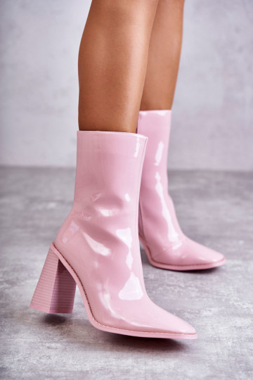 Feminin mit Lackeffekt Stiefel Stiefel pinke Farbe Es mussrgit 2