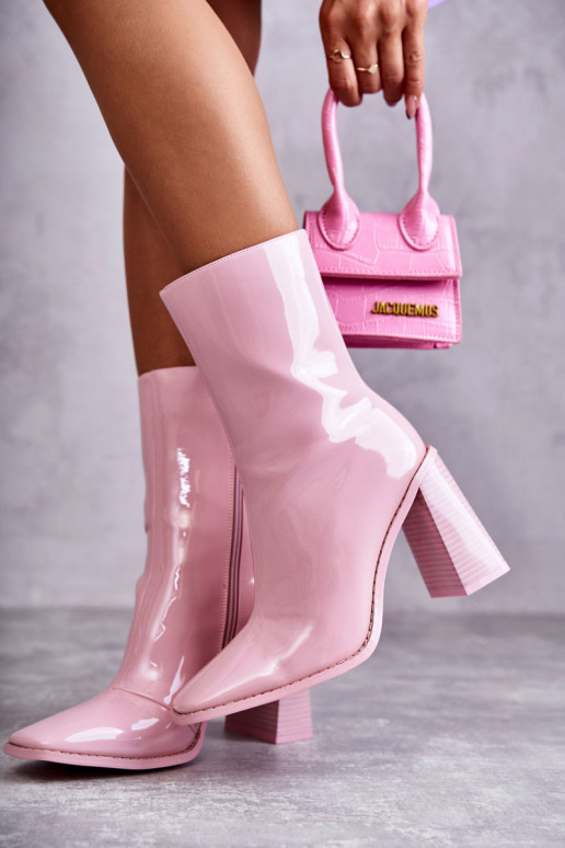 Feminin mit Lackeffekt Stiefel Stiefel pinke Farbe Es mussrgit