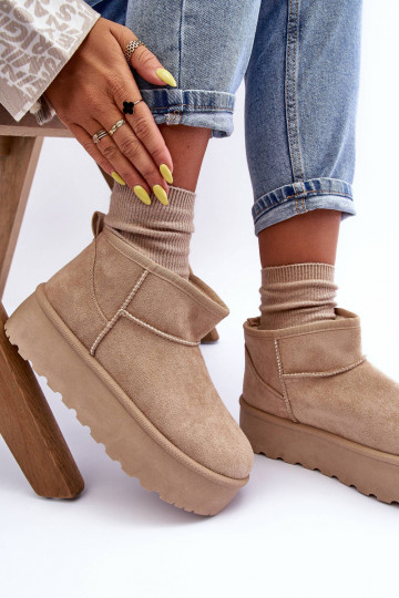 aus INildleder Schneestiefel mit einer Plattform Beige Corcoran