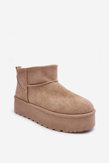 aus INildleder Schneestiefel mit einer Plattform Beige Corcoran 2