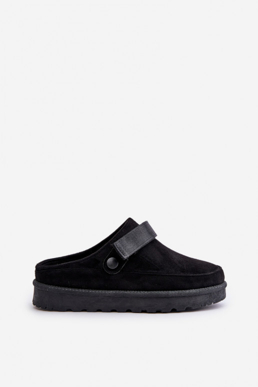 Feminin Hausschuhe sich Zuarm laufen mit Fell innen mit einer Plattform schZuarze Farbe Azida