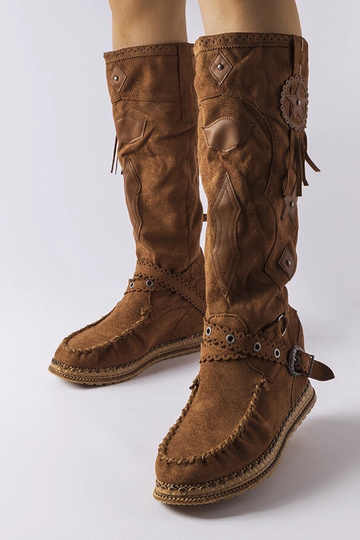 Braune Boho-Stiefel, Putignano