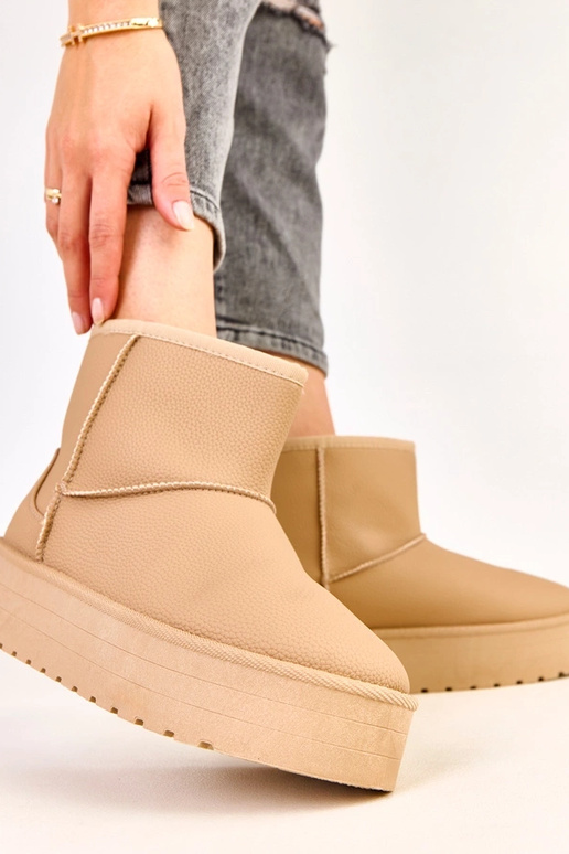 Braune niedrige Schneestiefel mit...