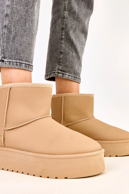 Braune niedrige Schneestiefel mit...